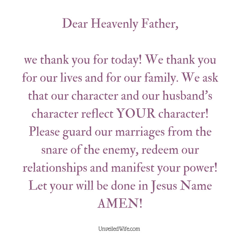 Prayer: Our Husband’s Character