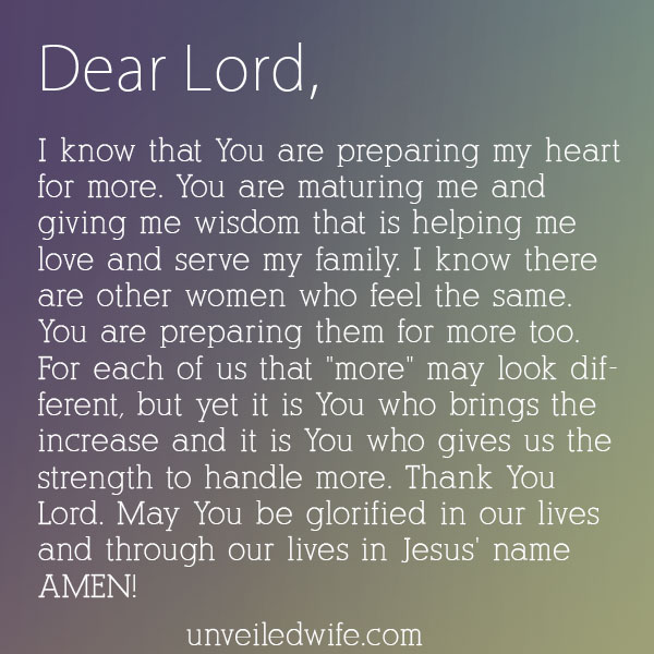 Prayer: Preparing My Heart For More