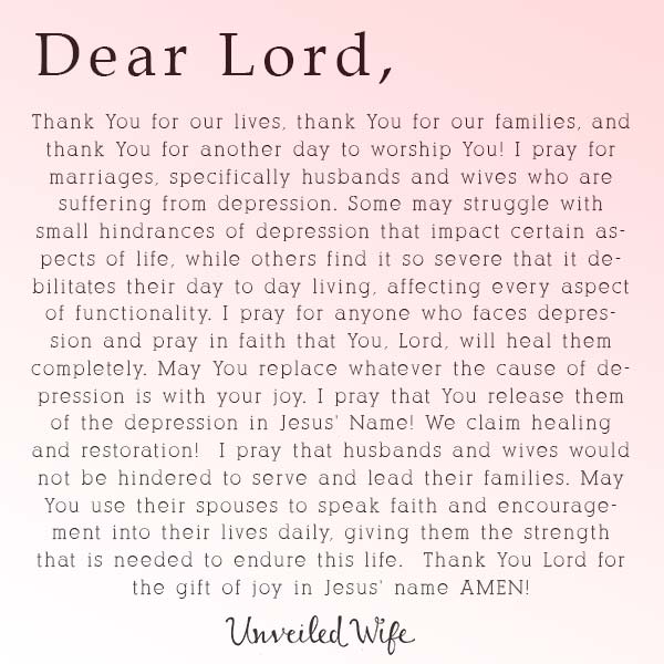 Prayer: Husbands & Wives With Depression