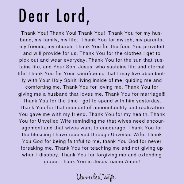 Prayer: Thank The Lord!