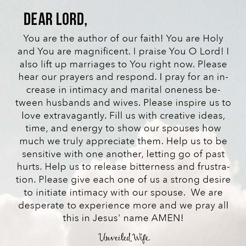 Prayer Of The Day: Intimacy & Marital Oneness