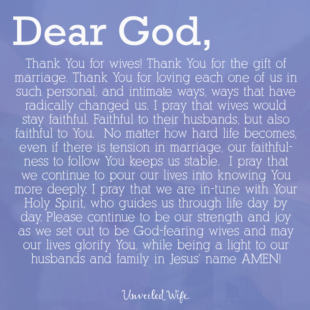 Prayer: Be A Faithful Wife