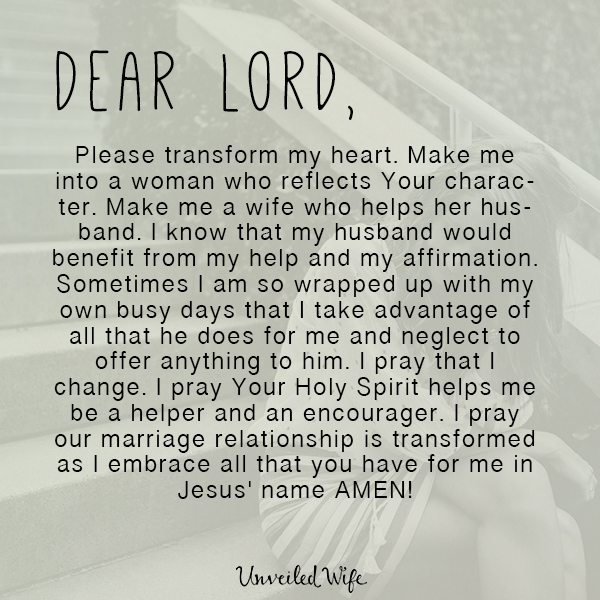 unveiled wife prayer for my husband