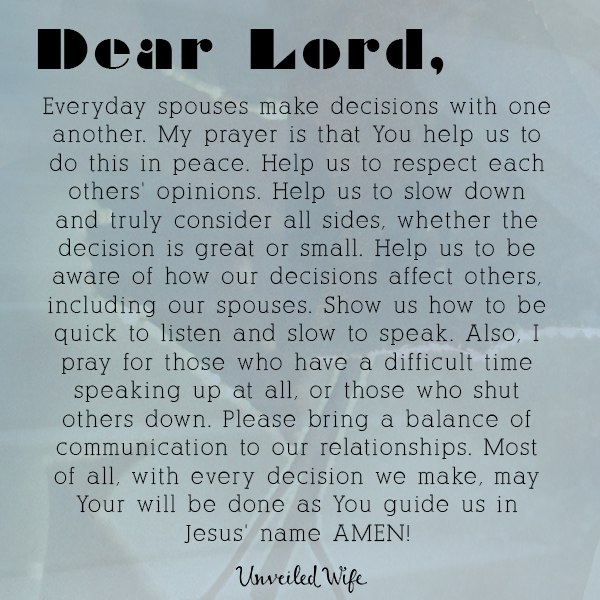 Prayer: Making Decisions With Your Spouse