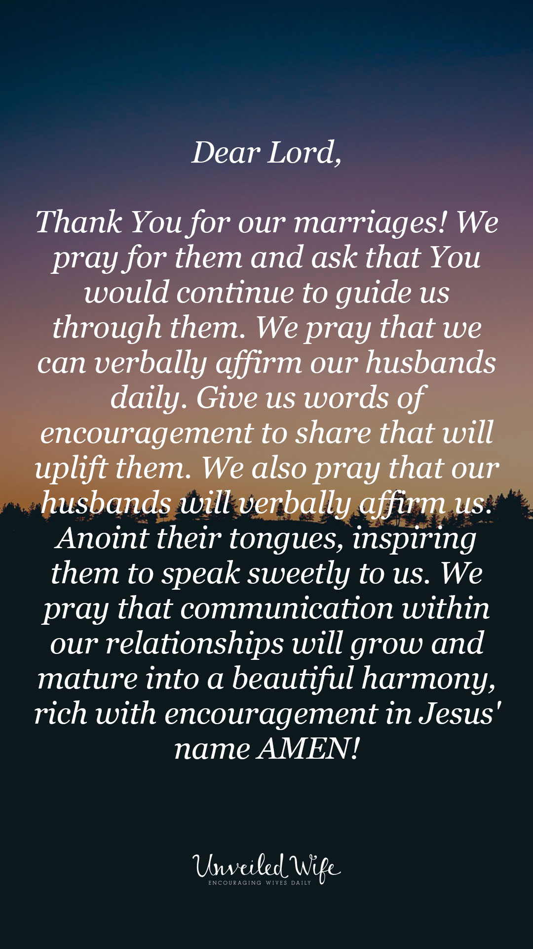 Prayer: Verbal Affirmation In Marriage