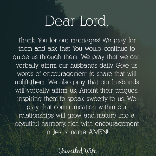 Prayer Of The Day - Verbal Affirmation In Marriage
