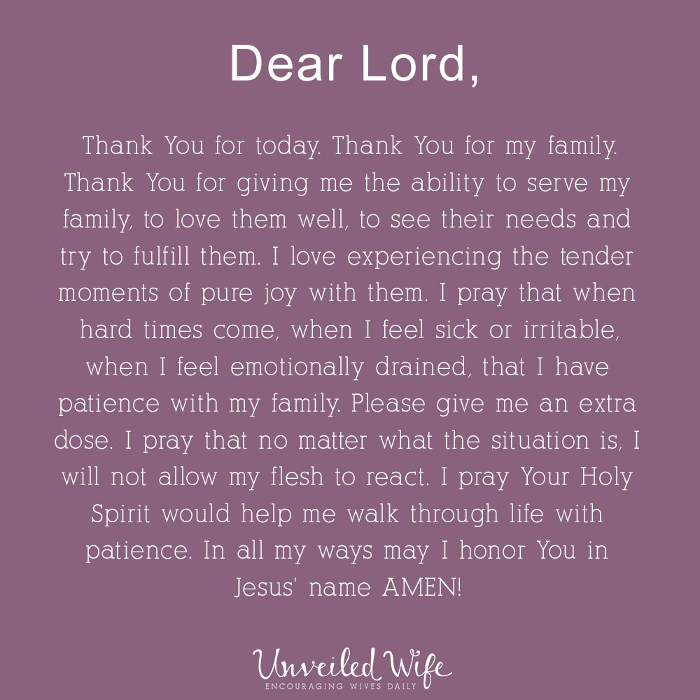 Prayer: Having Patience With My Family