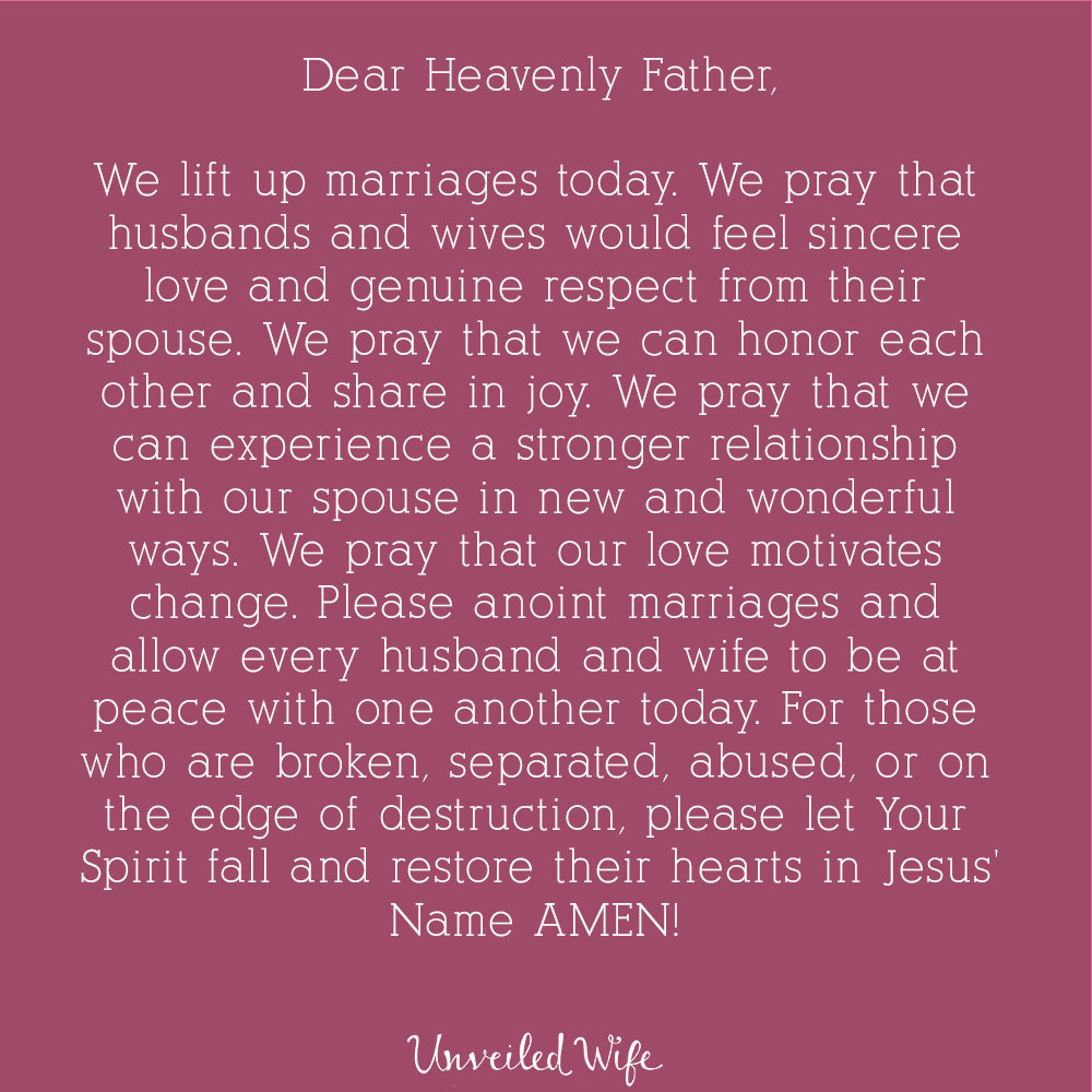 unveiled wife daily prayer