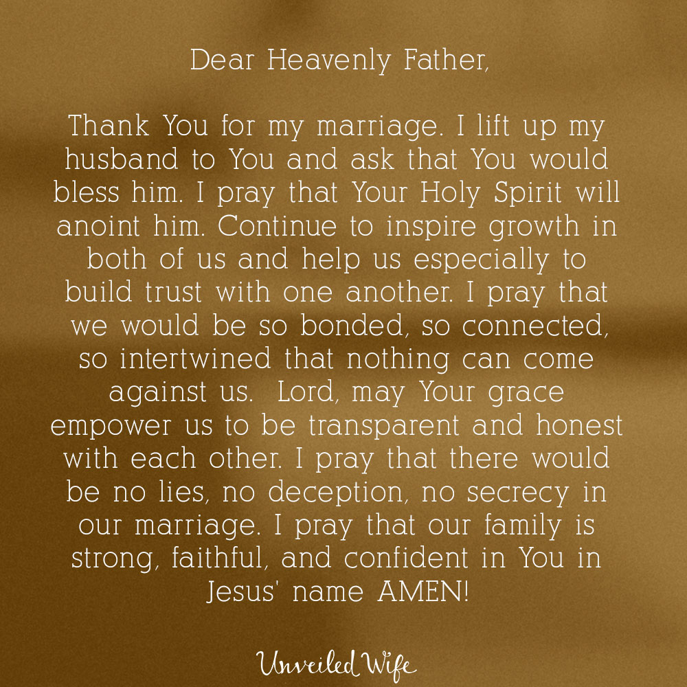 Prayer: Building Trust With My Husband