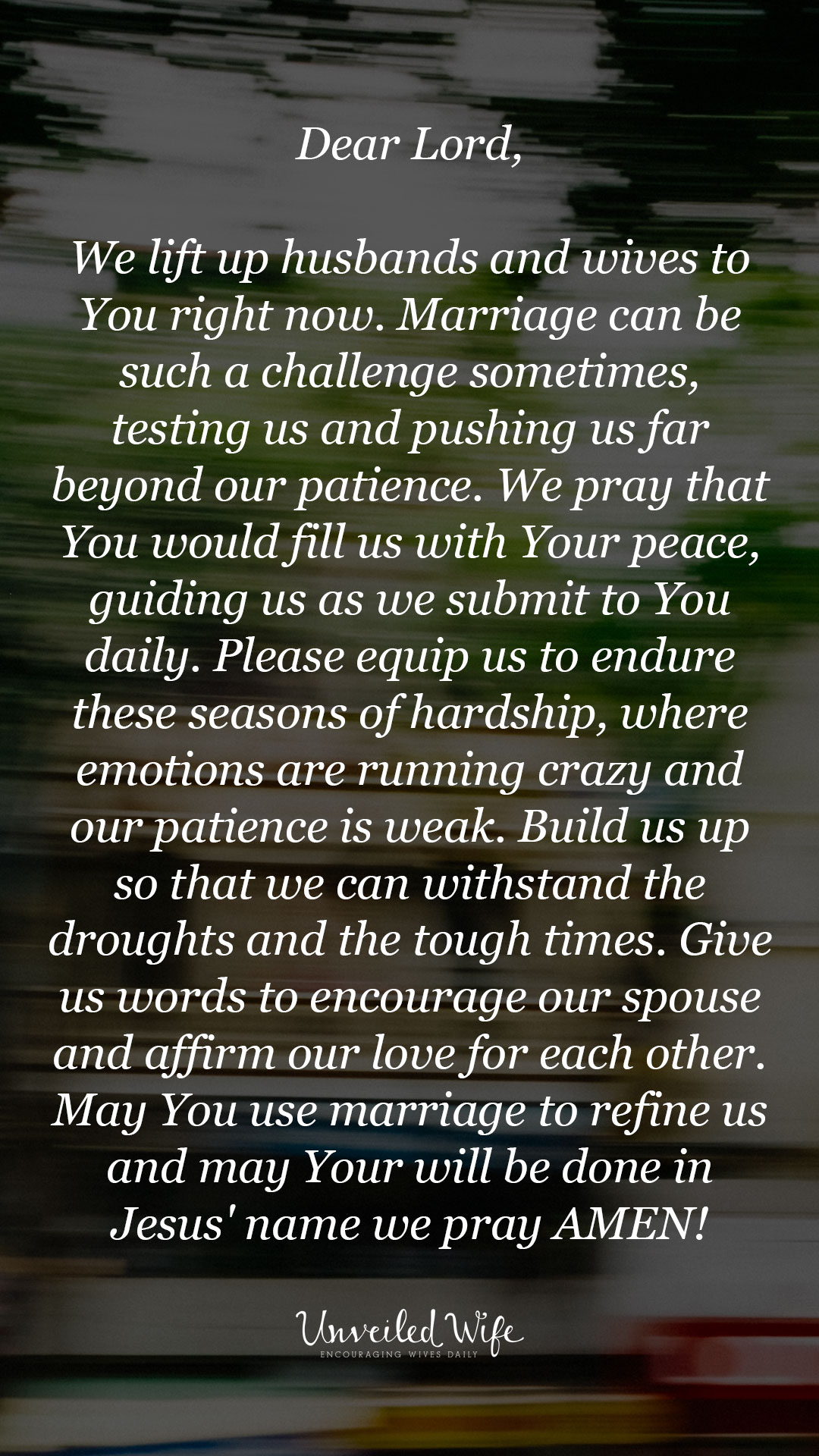 Prayer: Enduring Seasons Of Hardship In Marriage