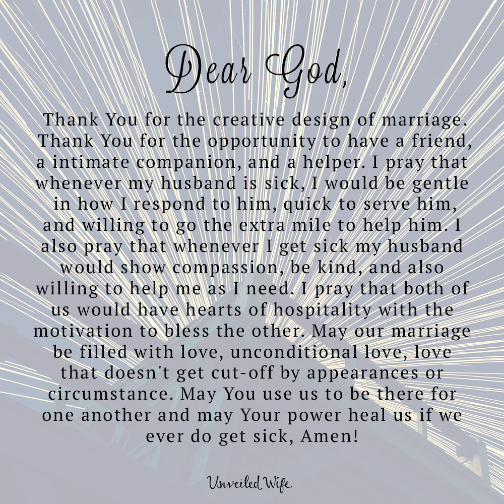 Prayer: Helping Your Spouse When They Are Sick