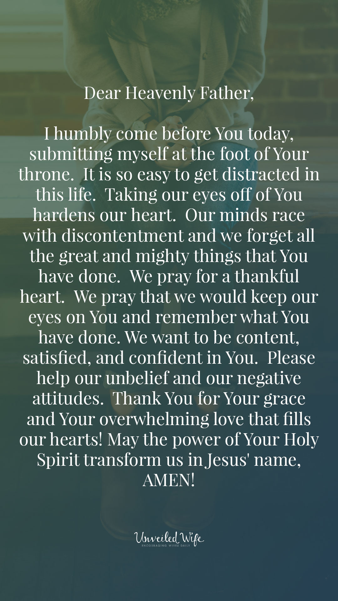 Prayer Of The Day - Having A Thankful Heart