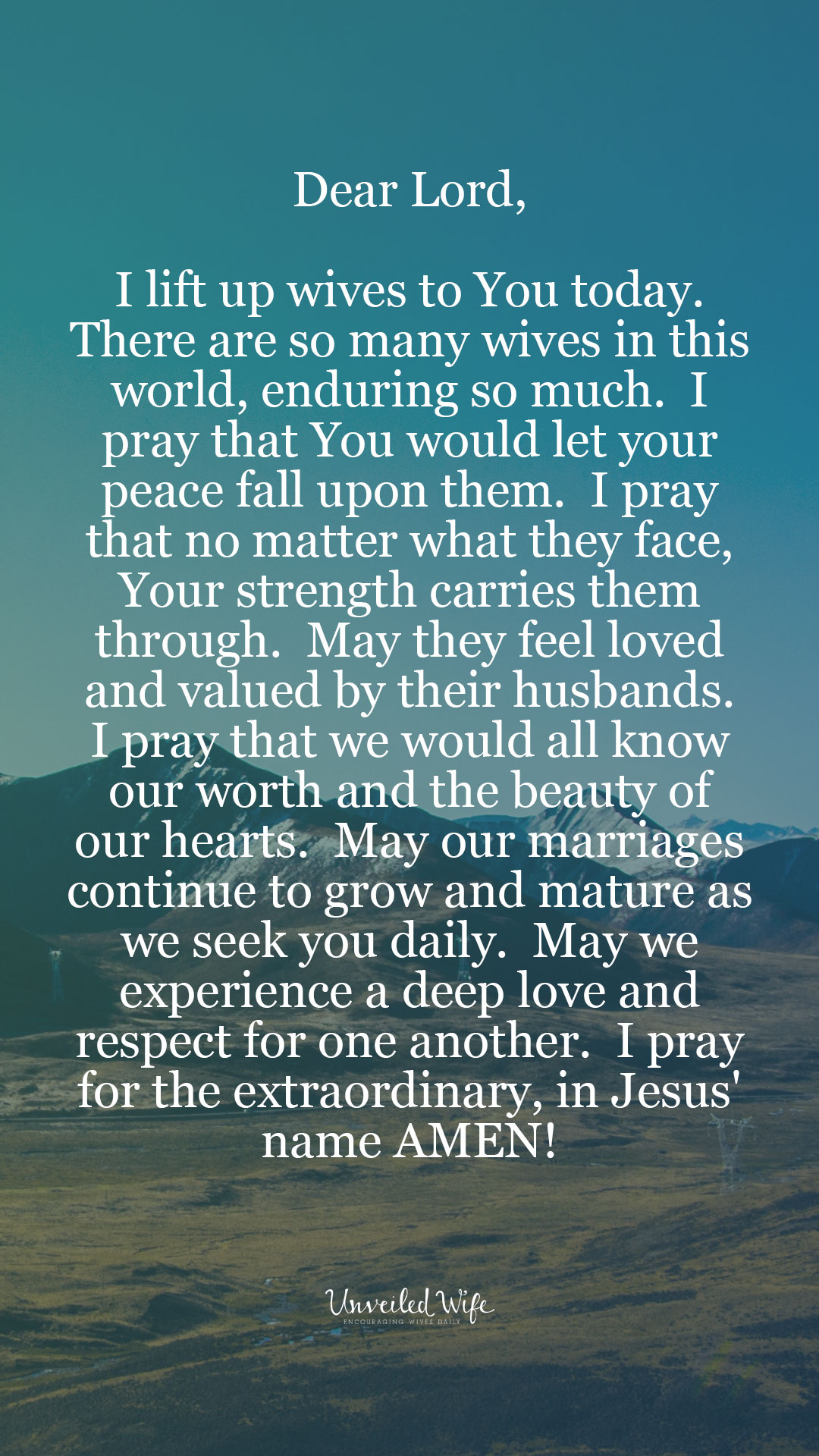 Prayer Of The Day: Wives Around The World