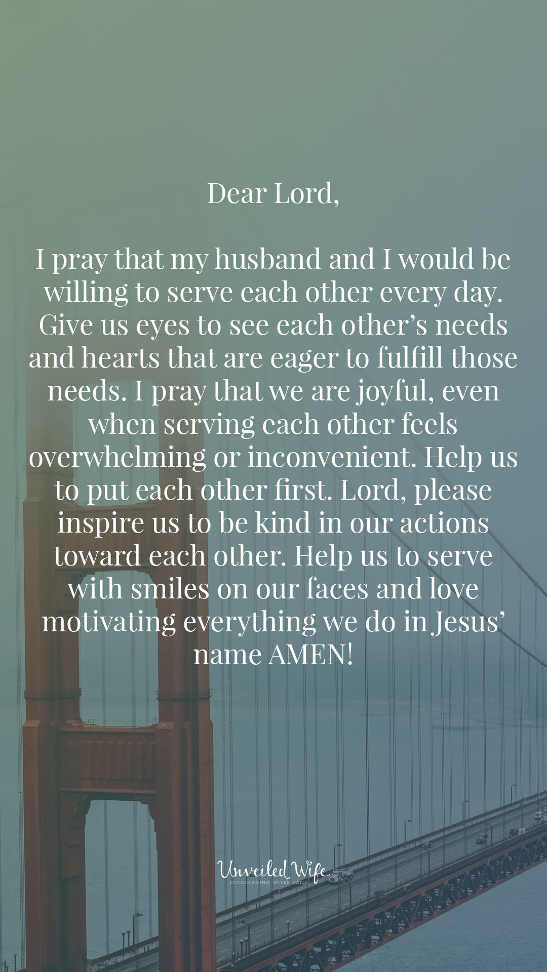 Prayer: Serving Each Other