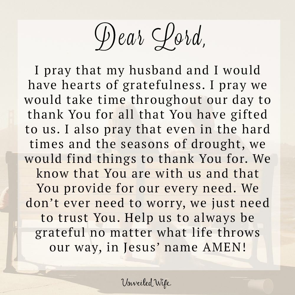 Prayer: Gratefulness In Marriage
