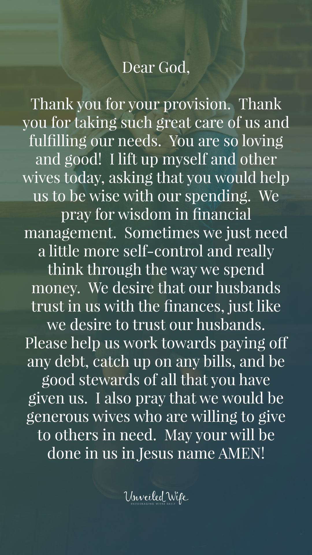 Prayer Of The Day - Being Wise With Money