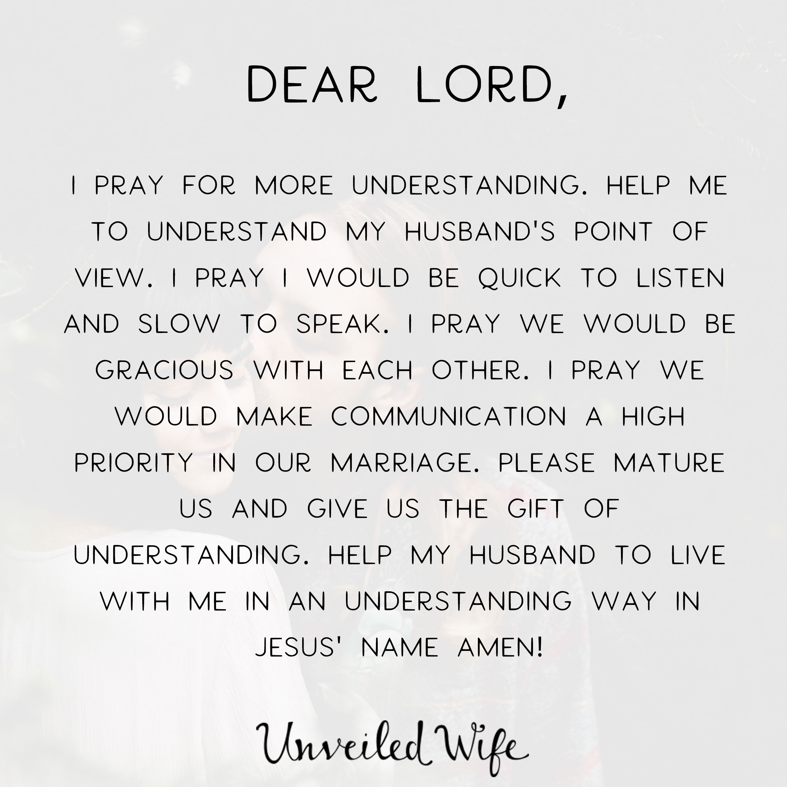 Prayer: Understanding Each Other