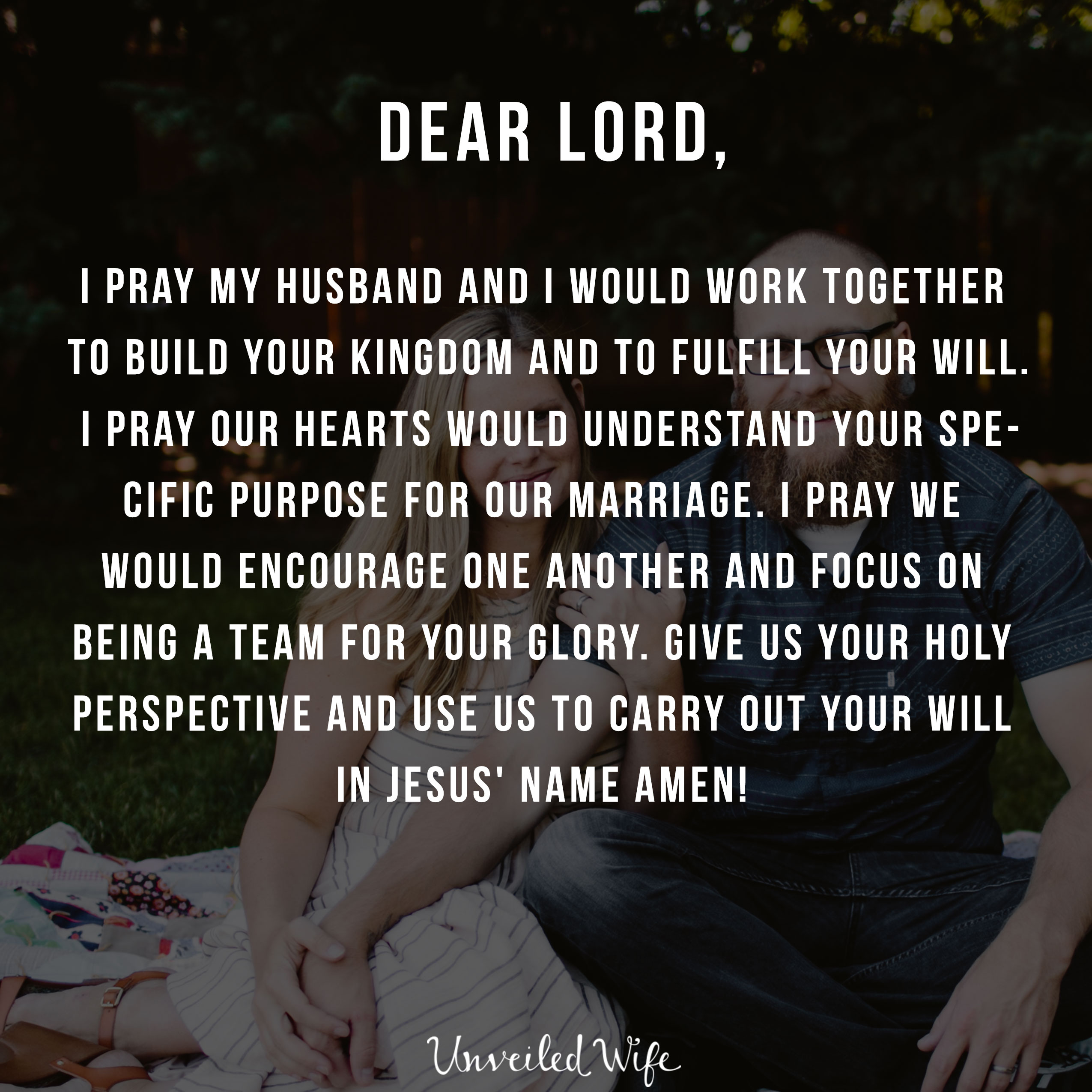unveiled wife prayer for husband