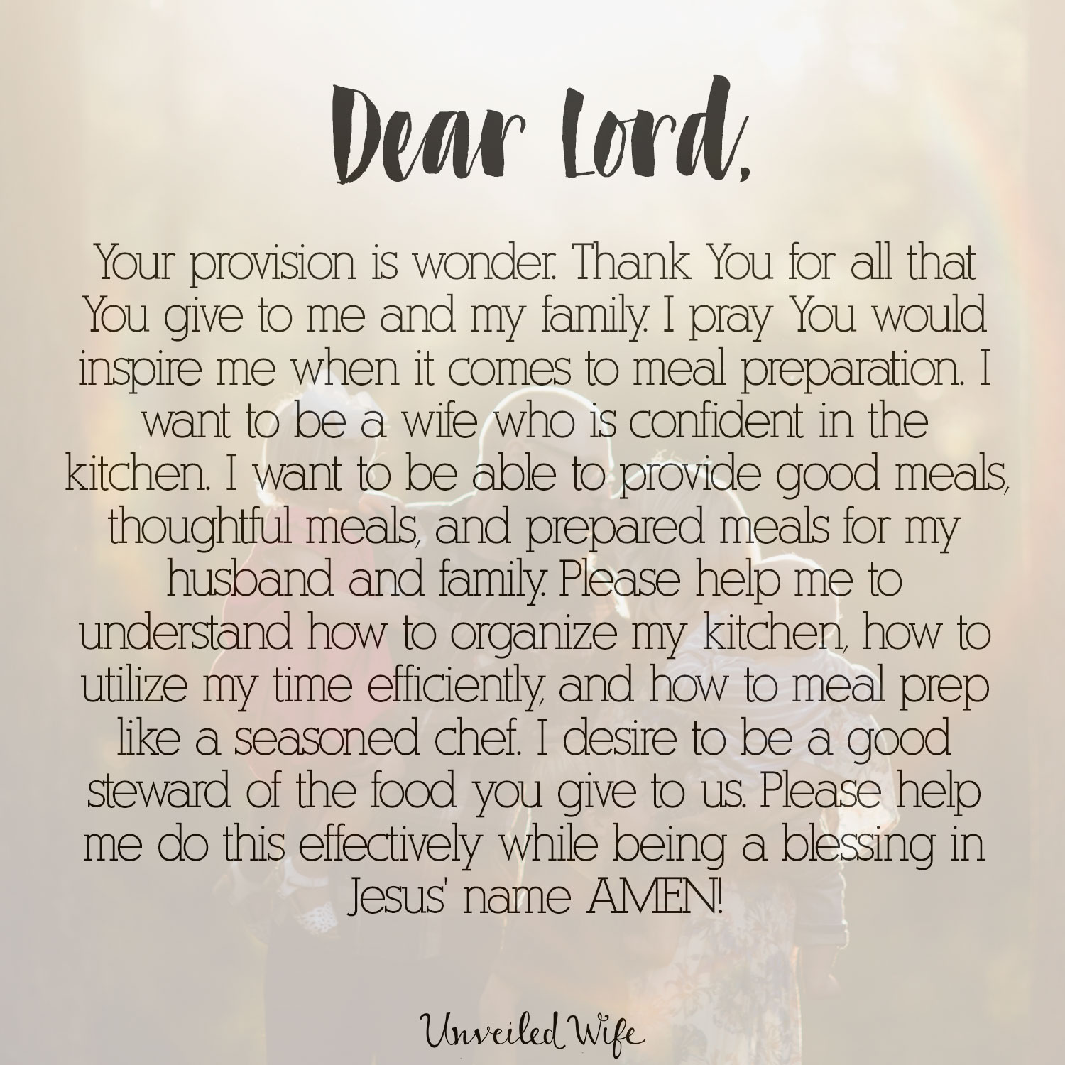 Prayer: Meal Preparation