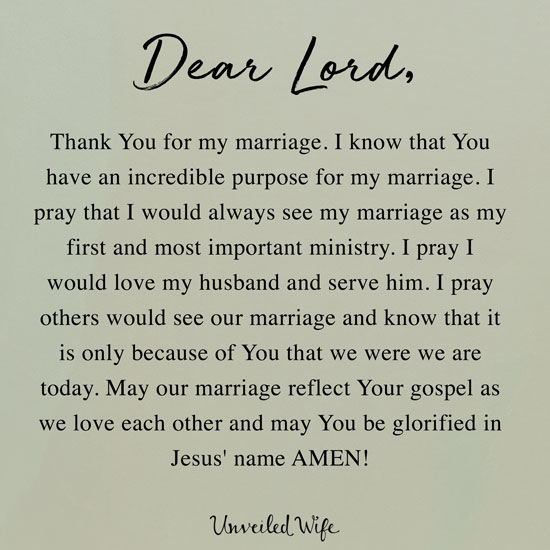 Prayer: Marriage Is My Ministry