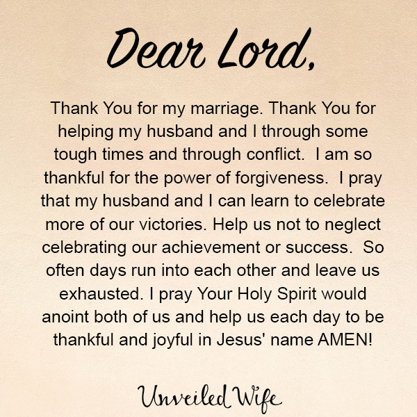 Prayer: Celebrating With My Husband