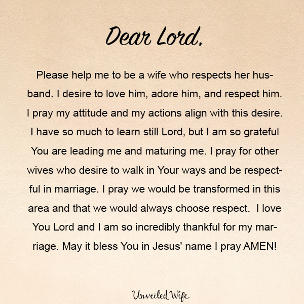 Prayer: Respecting My Husband
