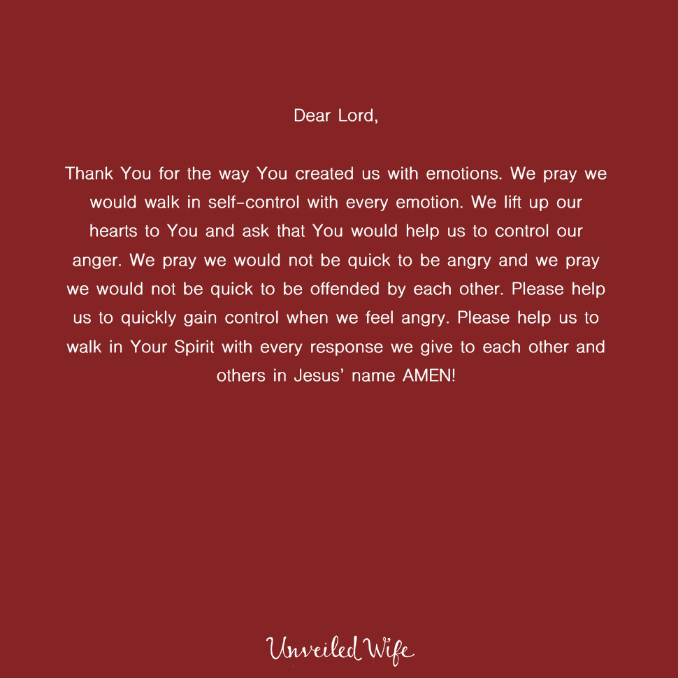 Prayer: Controlling Our Anger