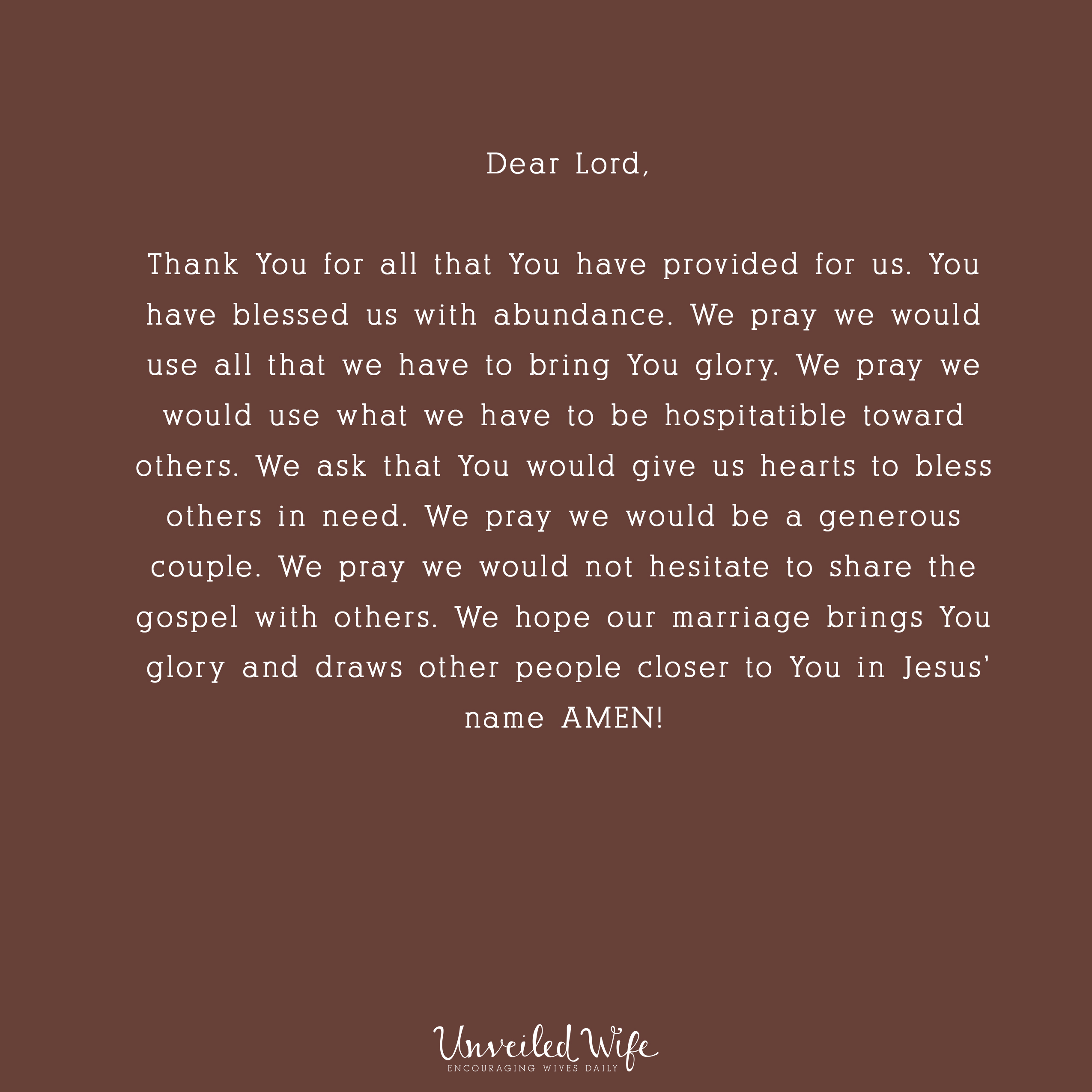 Prayer: Hospitality