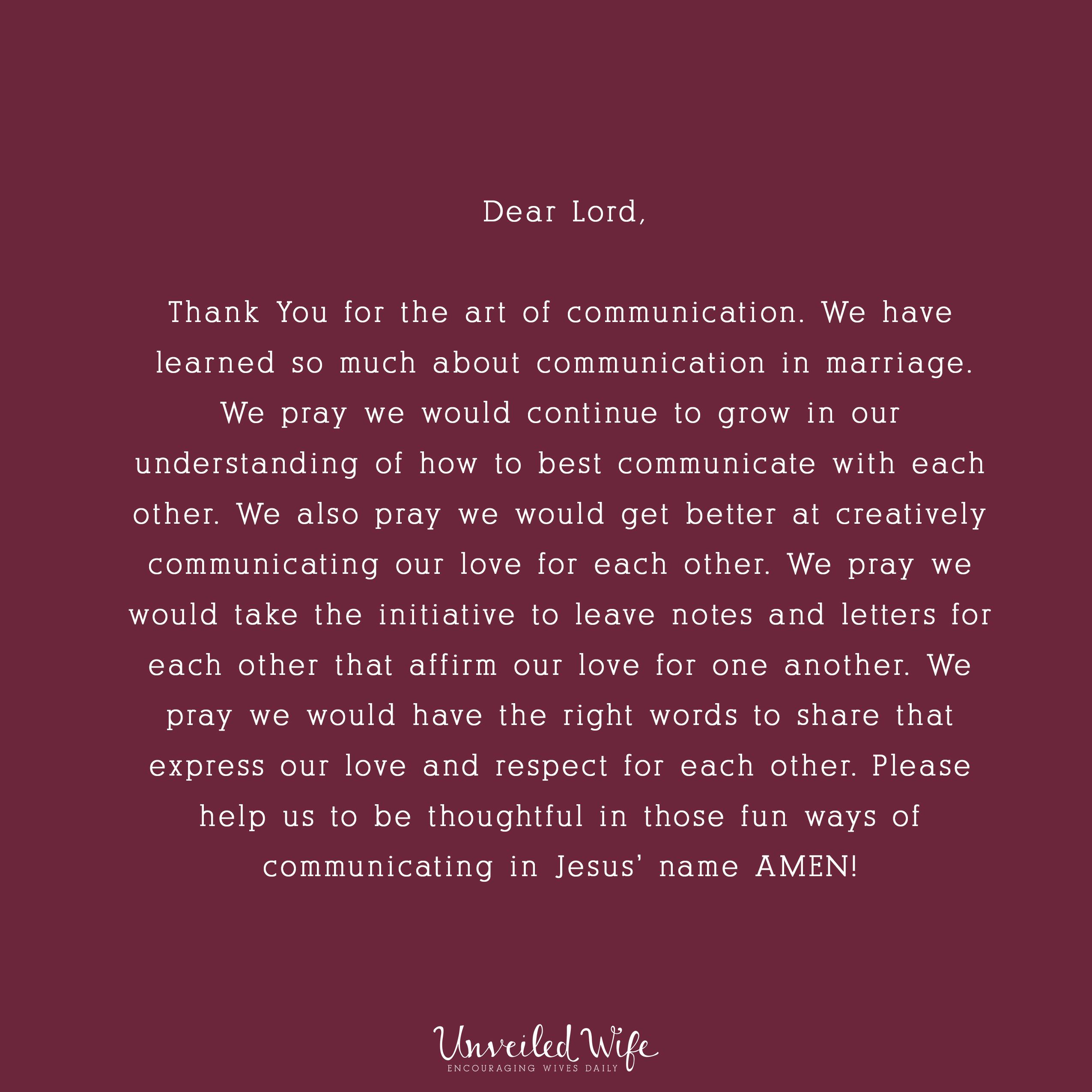 Prayer: Letters To One Another
