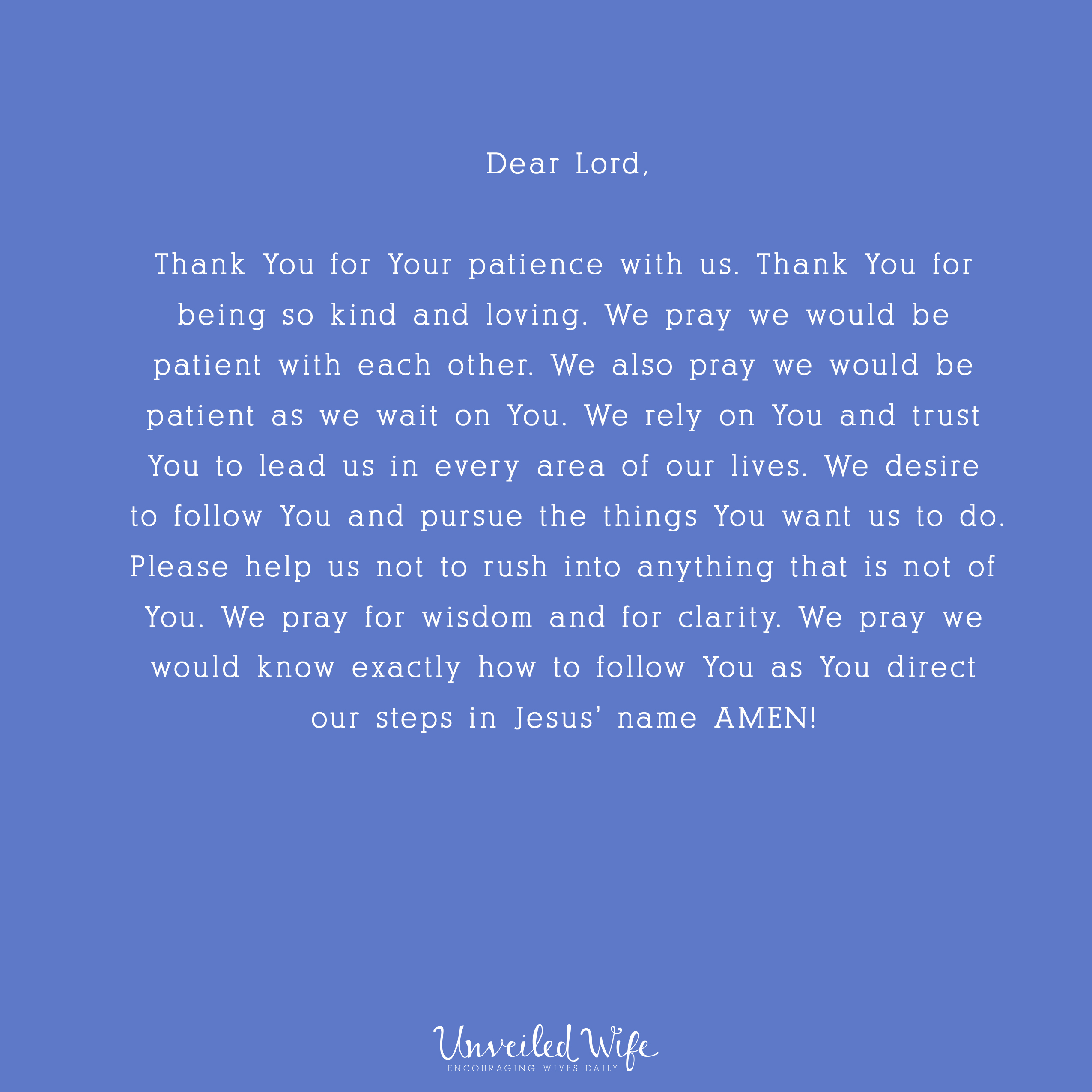Prayer: Waiting On The Lord