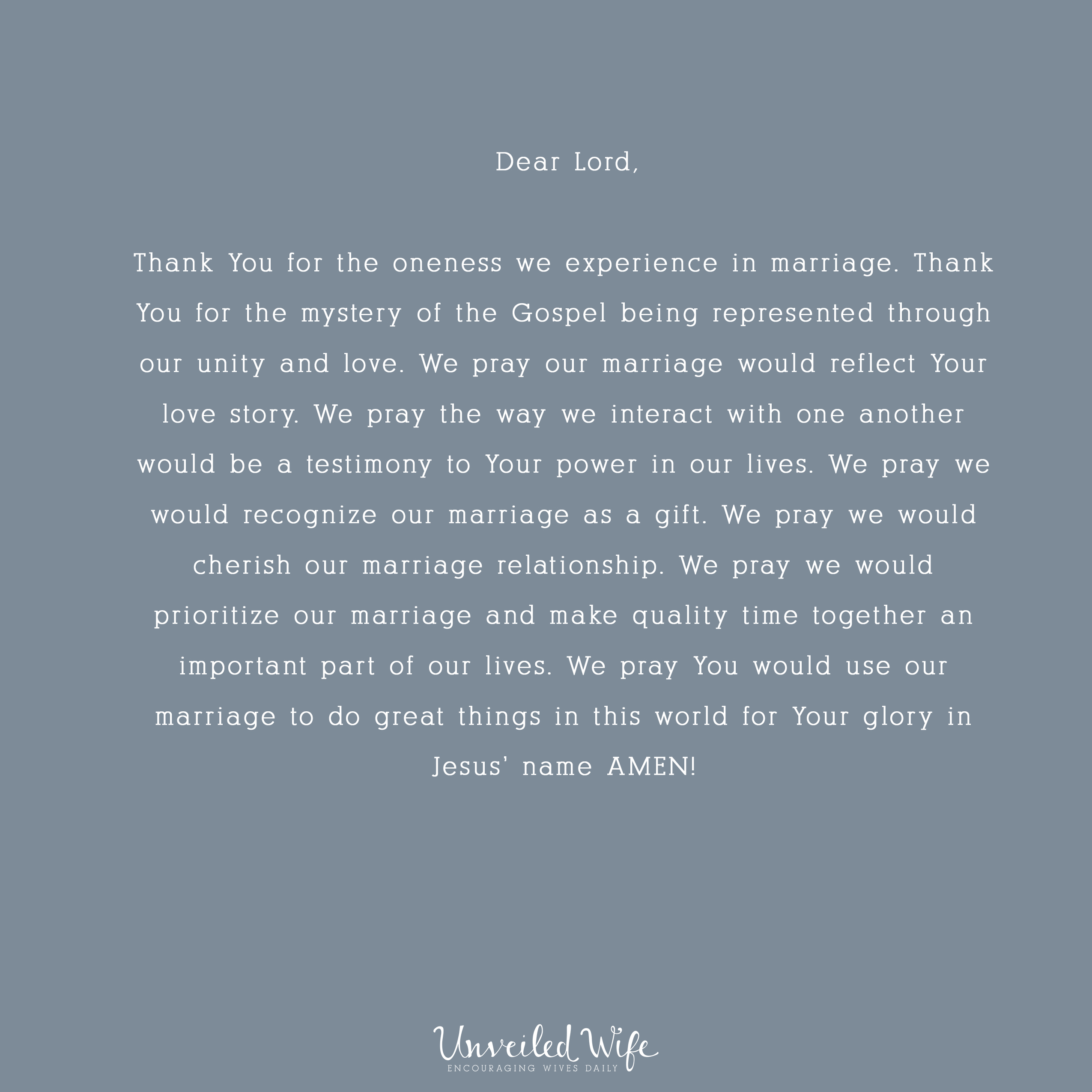 Prayer: Our Marriage Is A Gift